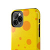 Cheerful Cheese Pattern Tough Phone Case - Vibrant Yellow with Orange Dots