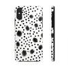 Trendy Tough Phone Case with Black Polka Dots