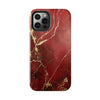 Elegant Red with Gold Veins Tough Phone Case