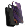 Elegant Purple Marble Tough Phone Case with Gold Accents