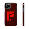 Durable Tough Phone Case - Stylish Red Wood Design for Protection