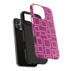 Vibrant Pink Geometric Tough Phone Case - Stylish and Durable Protection