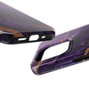 Elegant Purple Marble Tough Phone Case with Gold Accents