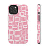 Chic Floral Tough Phone Case - Stylish Pink Frame Design