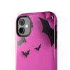 Halloween Bat Pattern Tough Phone Case - Pink Spooky Protection