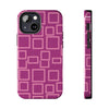 Vibrant Pink Geometric Tough Phone Case - Stylish and Durable Protection