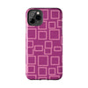 Vibrant Pink Geometric Tough Phone Case - Stylish and Durable Protection