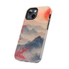 Elegant Cherry Blossom Phone Case - Tough Protection with Scenic Mountain Design