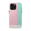 Stylish Tough Phone Case - Pastel Pink and Mint Design