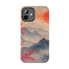 Elegant Cherry Blossom Phone Case - Tough Protection with Scenic Mountain Design