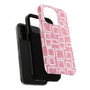 Chic Floral Tough Phone Case - Stylish Pink Frame Design