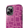 Vibrant Pink Geometric Tough Phone Case - Stylish and Durable Protection