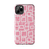 Chic Floral Tough Phone Case - Stylish Pink Frame Design