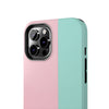 Stylish Tough Phone Case - Pastel Pink and Mint Design