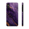 Elegant Purple Marble Tough Phone Case with Gold Accents