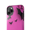 Halloween Bat Pattern Tough Phone Case - Pink Spooky Protection