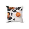 Halloween Pumpkin Throw Pillow - Spun Polyester Square Cushion for Festive Home Decor