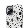 Trendy Tough Phone Case with Black Polka Dots