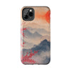 Elegant Cherry Blossom Phone Case - Tough Protection with Scenic Mountain Design