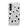 Trendy Tough Phone Case with Black Polka Dots