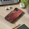 Elegant Red with Gold Veins Tough Phone Case