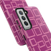 Vibrant Pink Geometric Tough Phone Case - Stylish and Durable Protection