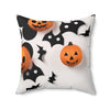 Halloween Pumpkin Throw Pillow - Spun Polyester Square Cushion for Festive Home Decor