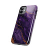 Elegant Purple Marble Tough Phone Case with Gold Accents