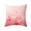 Romantic Heart-Themed Square Pillow - Perfect for Valentine's Day Decor