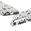 Trendy Tough Phone Case with Black Polka Dots