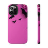 Halloween Bat Pattern Tough Phone Case - Pink Spooky Protection