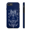 Artistic Tough Phone Case - Tribal Cat Design