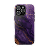 Elegant Purple Marble Tough Phone Case with Gold Accents