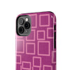 Vibrant Pink Geometric Tough Phone Case - Stylish and Durable Protection