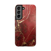 Elegant Red with Gold Veins Tough Phone Case