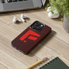 Durable Tough Phone Case - Stylish Red Wood Design for Protection