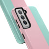 Stylish Tough Phone Case - Pastel Pink and Mint Design