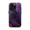 Elegant Purple Marble Tough Phone Case with Gold Accents