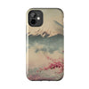 Mountain Blossom Tough Phone Case - Durable Phone Protector with Cherry Blossom and Scenic Design