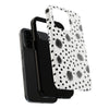 Trendy Tough Phone Case with Black Polka Dots