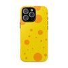 Cheerful Cheese Pattern Tough Phone Case - Vibrant Yellow with Orange Dots