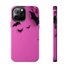 Halloween Bat Pattern Tough Phone Case - Pink Spooky Protection