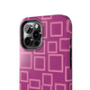 Vibrant Pink Geometric Tough Phone Case - Stylish and Durable Protection