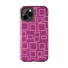 Vibrant Pink Geometric Tough Phone Case - Stylish and Durable Protection