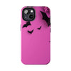 Halloween Bat Pattern Tough Phone Case - Pink Spooky Protection