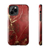 Elegant Red with Gold Veins Tough Phone Case