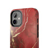 Elegant Red with Gold Veins Tough Phone Case