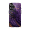 Elegant Purple Marble Tough Phone Case with Gold Accents