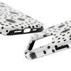 Trendy Tough Phone Case with Black Polka Dots