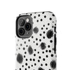 Trendy Tough Phone Case with Black Polka Dots